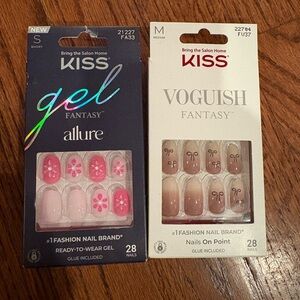 Kiss Nails Voguish and Gel Glue Included Nail Sets New In Box Lot of 2
